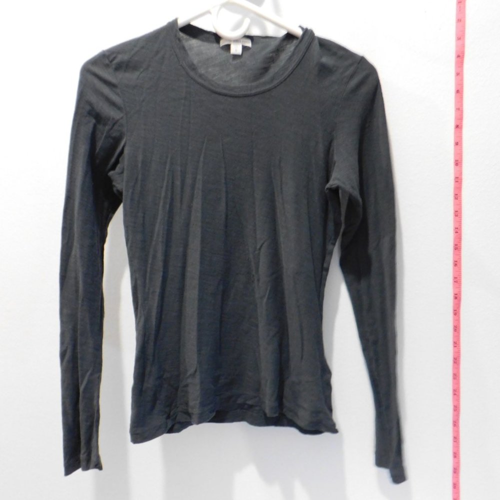 James Perse Crew Neck Long Sleeve T-Shirt Women's Size 0 Gray Tee